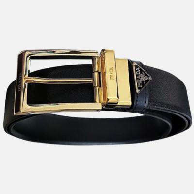 Prada 2019 Mens Business Leather Belt - 프라다 2019 남성 신상 비지니스 레더 벨트 PRABT0002.Size(3.5cm).블랙