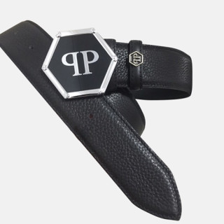 Philipp Plein 2019 Mens Leather Belt - 필립플레인 2019 남성용 레더 벨트 PHIBT0001.Size(3.8cm).블랙