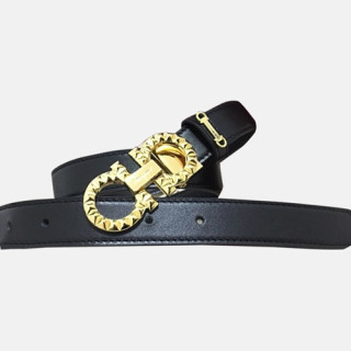 Salvatore Ferragamo 2019 Ladies Reversible Leather Belt - 살바토레 페라가모 2019 여성용 리버시블 레더 벨트 FERB0017.Size(2.5cm).블랙