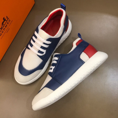 Hermes 2019 Mens Parfunms Business Leather Sneakers - 에르메스 남성 비지니스 레더 스니커즈 Her0298x.Size(240 - 270).블루
