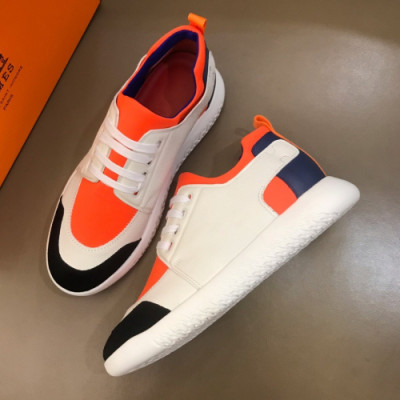 Hermes 2019 Mens Parfunms Business Leather Sneakers - 에르메스 남성 비지니스 레더 스니커즈 Her0300x.Size(240 - 270).오렌지