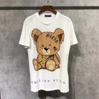 Philipp-plein 2019 Mm/WmCrew -neck Cotton Short Sleeved T-shirt - 필립플레인 남자 크루넥 고튼 반팔티 phits0028.Size(S-L).화이트