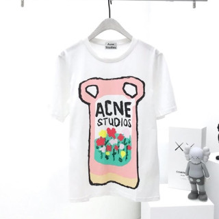 Acne 2019 Studios Mens Logo Cotton Short Sleeved Tshirt  - 아크네 스튜디오 남성 로고 코튼 반팔티 Acnts0002.Size(s - xl).화이트