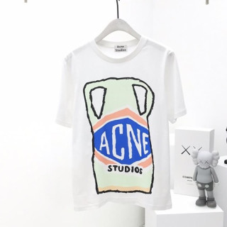 Acne 2019 Studios Mens Logo Cotton Short Sleeved Tshirt  - 아크네 스튜디오 남성 로고 코튼 반팔티 Acnts0003.Size(s - xl).화이트