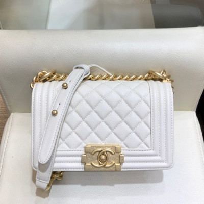 Chanel 2019 Leboy Leather Chain Shoulder Bag ,20cm - 샤넬 2019 르보이 레더 체인 숄더백 67085 - CHAB1042,20CM,화이트