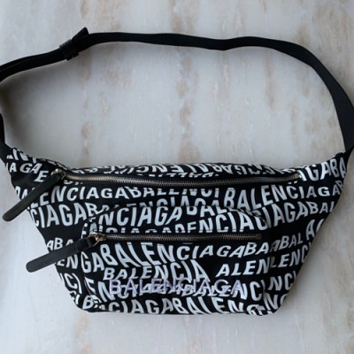 Balenciaga 2019 Canvas Hip Sack Belt Bag,25CM - 발렌시아가 2019 캔버스 남여공용 힙색 벨트백,BGB0368,25CM,블랙