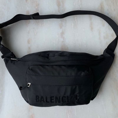 Balenciaga 2019 Canvas Hip Sack Belt Bag,23CM - 발렌시아가 2019 캔버스 남여공용 힙색 벨트백,BGB0371,23CM,블랙