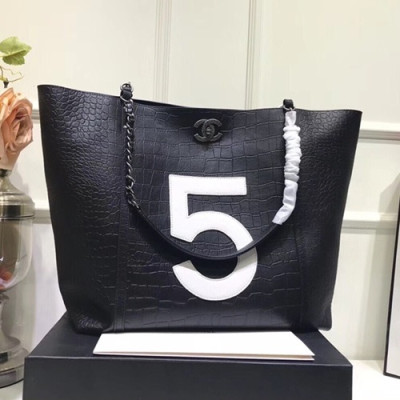 Chanel 2019 Leather Women Tote Shoulder Shopper Bag,34CM - 샤넬 2019 레더 여성용 토트 숄더 쇼퍼백,CHAB1084,34CM,블랙