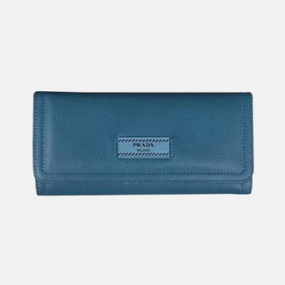 Prada 2019 Ladies Leather Wallet 1MH132 -프라다 2019 여성용 레더 장지갑,PRAW0123, 19CM,블루