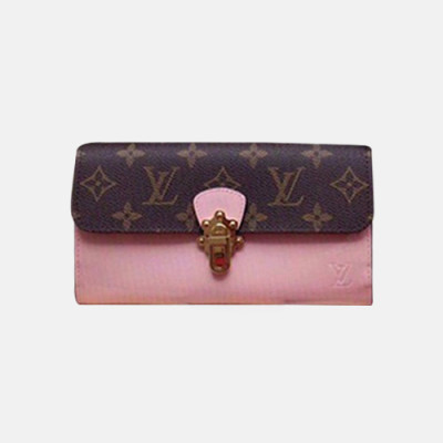 Louis Vuitton 2019 Cherrywood Wallet M61719 - 루이비통 여성용 체리우드 월릿 장지갑 LOUW0227.Size(19cm).핑크+브라운