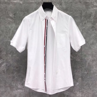 Thom Browne 2019 Mens Slim Fit Cotton Short Sleeved Tshirt - 톰브라운 남성 슬림핏 코튼 반팔셔츠 THOST0013.Size(0- 3).화이트