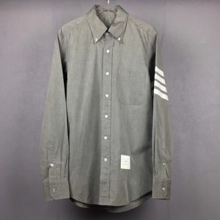 Thom Browne 2019 Mens Slim Fit Cotton Tshirt - 톰브라운 남성 슬림핏 코튼 셔츠 THOST0018.Size(0- 3).그레이