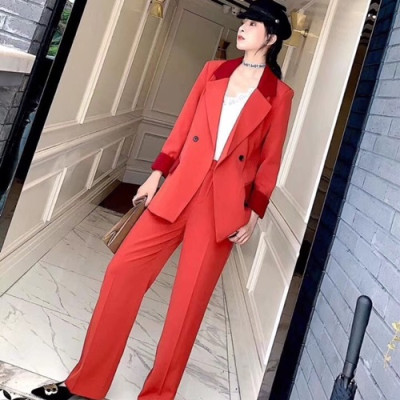 Dior 2019 Womens Casual Cotton Suit Set - 디올 2019 신상 여성 캐쥬얼 코튼 슈트 세트 DIOCT0018.Size(s - xl).레드