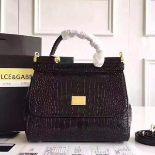 Dolce&Gabbana 2019 Leather Tote Shoulder Bag ,25CM - 돌체 앤 가바나 2019 레더 여성용 토트 숄더백 DGB0204,25cm,블랙