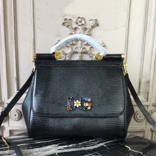 Dolce&Gabbana 2019 Leather Tote Shoulder Bag ,25CM - 돌체 앤 가바나 2019 레더 여성용 토트 숄더백 DGB0206,25cm,블랙