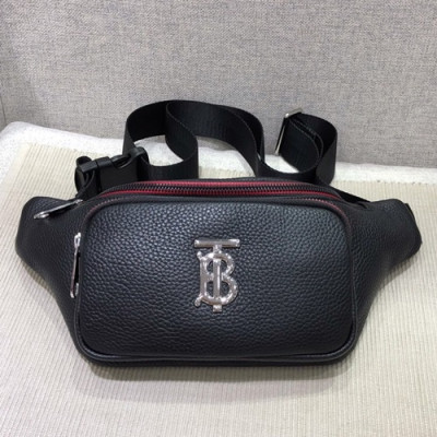 Burberry 2019 TB Leather Hip Sack Belt Bag , 24cm - 버버리 2019 TB 남여공용 레더 힙색 벨트백 ,BURB0399,24cm,블랙
