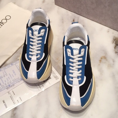 Jimmy Choo 2019  Mm/WmLeather Running Shoes - 지미츄 2019 남여공용 레더 런닝 슈즈 JIMS0011.Size(225mm - 275mm).블랙+블루