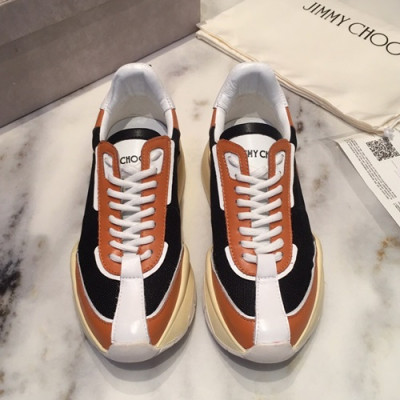 Jimmy Choo 2019  Mm/Wm Leather Running Shoes - 지미츄 2019 남여공용 레더 런닝 슈즈 JIMS0012.Size(225mm - 275mm).블랙+오렌지