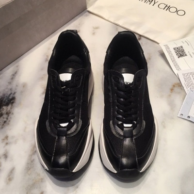 Jimmy Choo 2019  Mm/Wm Leather Running Shoes - 지미츄 2019 남여공용 레더 런닝 슈즈 JIMS0013.Size(225mm - 275mm).블랙