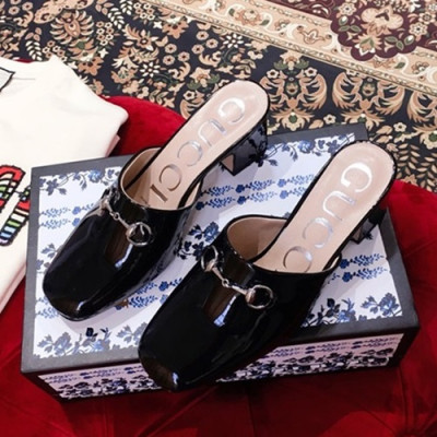 Gucci 2019 Ladies Leather Middle-heel Bloafer - 구찌 2019 여성 레더 미들힐 블로퍼 GUCS0006,Size(225 -  250).블랙
