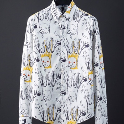 Prada 2019 Mens Cajual Logo Cotton Sleeved Shirts - 프라다 2019 남성 캐쥬얼 로고 코튼 셔츠 PRAST0025.Size(M - 3XL).화이트