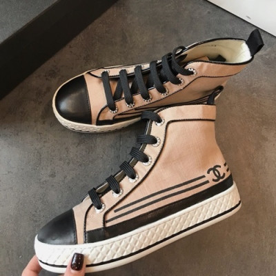 Chanel 2019 Mm / Wm Canvas Sneakers - 샤넬 2019 남여공용 캔버스 스니커즈 CHAS0018.Size(225 - 275).베이지핑크