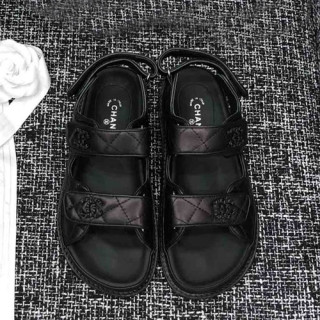 Chanel 2019 Ladies Leather Sandal - 샤넬 2019 여성용 레더 샌들 CHAS0040.Size(225 - 245).블랙
