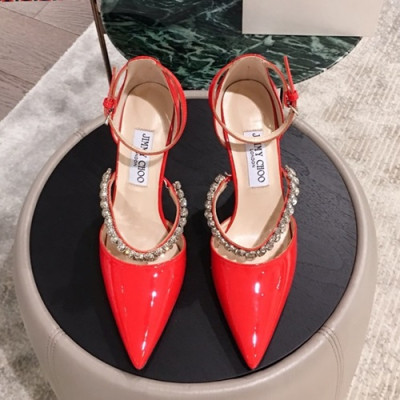 Jimmy-Choo 2019 Ladies Crystal Patent Strap Sandal High Heel - 지미츄 2019 여성용 크리스탈 페이던트 스트랩 샌들 하이힐, JIMS0014.Size(225 - 245).레드