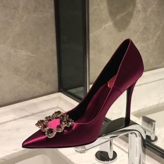 Roger Vivier 2019 Ladies Silk Pumps Heel / Flat Shoes - 로저비비에 2019 여성용 실크 펌프스 힐 / 플랫슈즈 RVS0023.Size(225 - 245).퍼플
