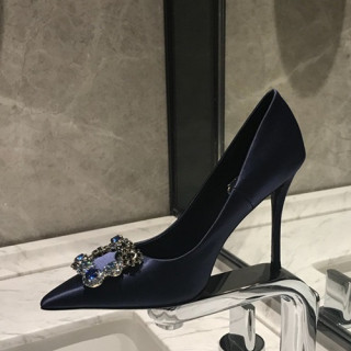 Roger Vivier 2019 Ladies Silk Pumps Heel / Flat Shoes - 로저비비에 2019 여성용 실크 펌프스 힐 / 플랫슈즈 RVS0026.Size(225 - 245).네이비