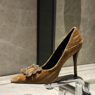 Roger Vivier 2019 Ladies Velvet Pumps Heel / Flat Shoes - 로저비비에 2019 여성용 벨벳 펌프스 힐 / 플랫슈즈 RVS0030.Size(225 - 245).머스타드