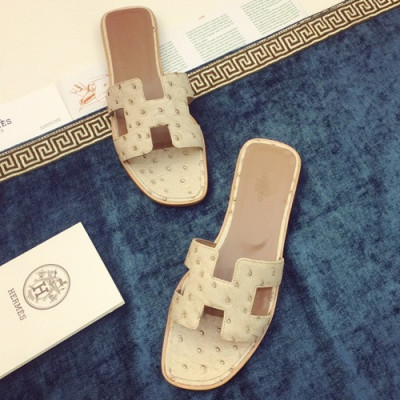 Hermes 2019 Ladies Classic Oasis Leather Slipper - 에르메스 2019 여성용 클래식 오아시스 레더 슬리퍼 HERS0016,Size(220 - 260).베이지