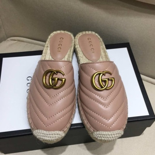 Gucci 2019 Ladies Leather Slipper - 구찌 2019 여성용 레더 슬리퍼 GUCS0064.Size(225 -  255).베이지핑크