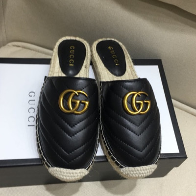 Gucci 2019 Ladies Leather Slipper - 구찌 2019 여성용 레더 슬리퍼 GUCS0065.Size(225 -  255).블랙