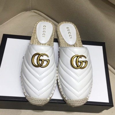 Gucci 2019 Ladies Leather Slipper - 구찌 2019 여성용 레더 슬리퍼 GUCS0066.Size(225 -  255).화이트