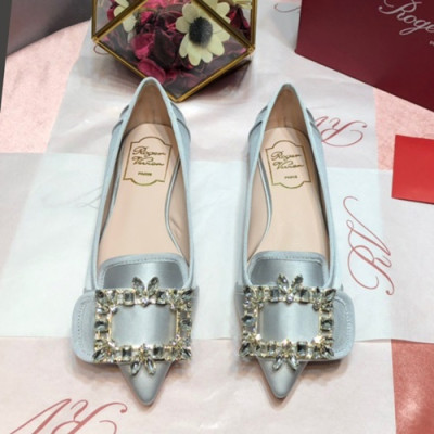 Roger Vivier 2019 Ladies Silk Flat Shoes - 로저비비에 2019 여성용 실크 플랫슈즈 RVS0035.Size(225 - 245).실버