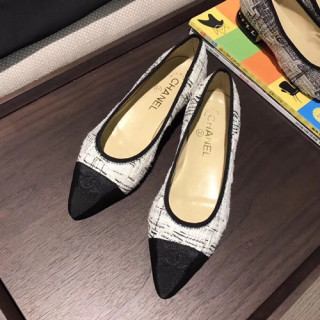 Chanel 2019 Ladies Tweed Flat Shoes - 샤넬 2019 여성용 트위드 플랫 슈즈 CHAS0158,Size(225 - 245).화이트