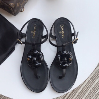 Chanel 2019 Ladies Leather Sandal - 샤넬 2019 여성용 레더 샌들 CHAS0183.Size(225 - 245).블랙