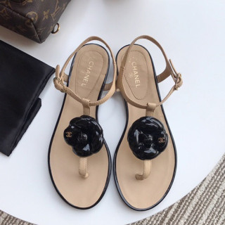 Chanel 2019 Ladies Leather Sandal - 샤넬 2019 여성용 레더 샌들 CHAS0185.Size(225 - 245).베이지