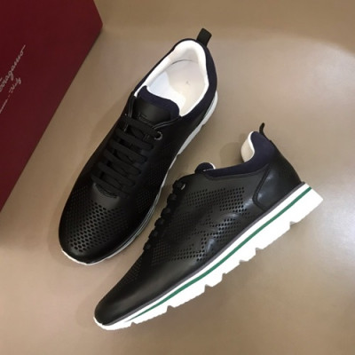 Ferragamo 2019 Mens Leather Running Shoes - 페라가모 2019 남성용 레더 런닝슈즈, FGMS0015,Size(245 - 265).블랙