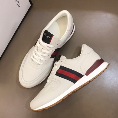 Gucci 2019 Mens Leather Sneakers - 구찌 2019 남성용 레더 스니커즈 GUCS0132,Size(240 - 270).아이보리