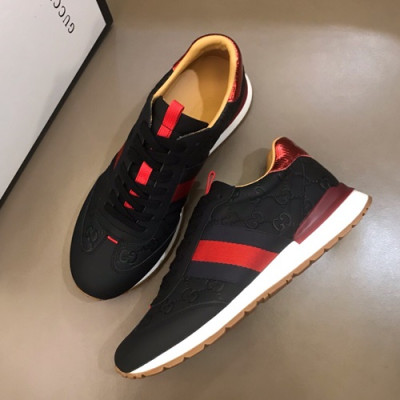 Gucci 2019 Mens Leather Sneakers - 구찌 2019 남성용 레더 스니커즈 GUCS0133,Size(240 - 270).블랙