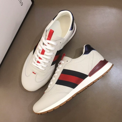 Gucci 2019 Mens Leather Sneakers - 구찌 2019 남성용 레더 스니커즈 GUCS0134,Size(240 - 270).아이보리