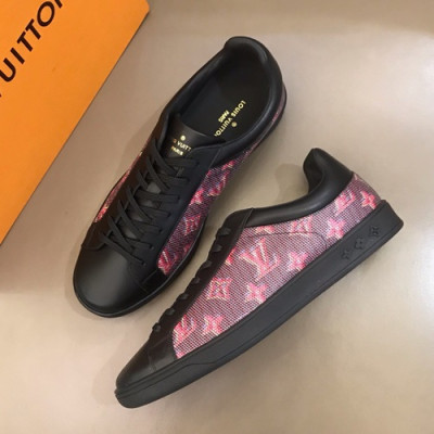 Louis vuitton 2019 Mens Leather Sneakers  - 루이비통 2019 남성용 레더 스니커즈 LOUS0099,Size(240 - 270).블랙+핑크