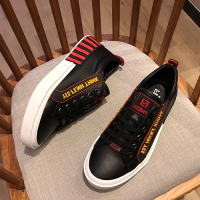 Fendi 2019 Mens Leather Sneakers - 펜디 2019 남성용 레더 스니커즈 FENS0018,Size(240 - 270).블랙