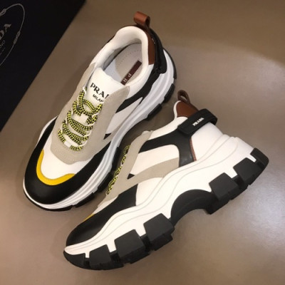 Prada 2019 Mens Leather Running Shoes  - 프라다 2019 남성용 레더 런닝슈즈 PRAS0049,Size(245 - 265).화이트