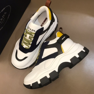 Prada 2019 Mens Leather Running Shoes  - 프라다 2019 남성용 레더 런닝슈즈 PRAS0050,Size(245 - 265).화이트