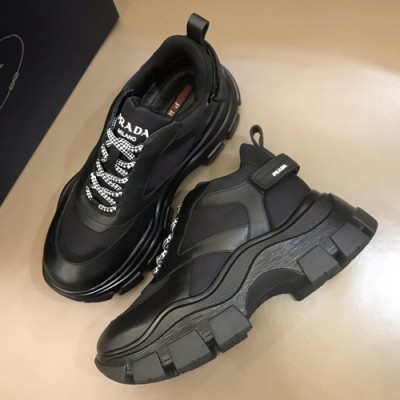 Prada 2019 Mens Leather Running Shoes  - 프라다 2019 남성용 레더 런닝슈즈 PRAS0051,Size(245 - 265).블랙