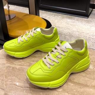 [매장판]Gucci 2019 Mm/Wm Leather Running Shoes - 구찌 2019 남여공용 레더 런닝슈즈 GUCS0146.Size(225 - 270).네온옐로우