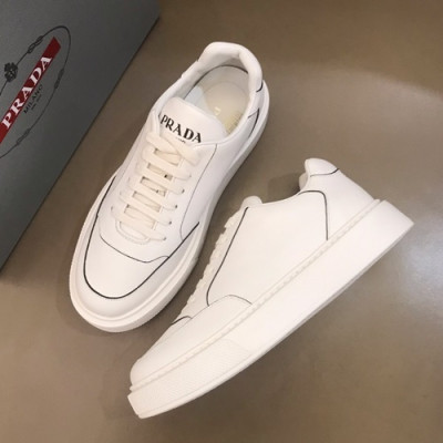 Prada 2019 Mens Leather Sneakers - 프라다 2019 남성용 레더 스니커즈 PRAS0061,Size(240 - 275).화이트